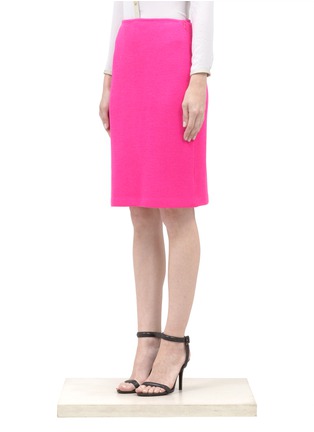 Front View - Click To Enlarge - ST. JOHN - Textured wool-blend pique-knitted pencil skirt