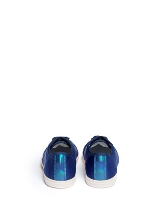 Back View - Click To Enlarge - LANVIN - Iridescent leather toe-cap sneakers