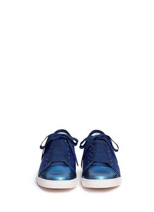Figure View - Click To Enlarge - LANVIN - Iridescent leather toe-cap sneakers