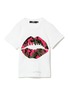Main View - Click To Enlarge - MARKUS LUPFER - Neon camouflage smacker lip kids T-shirt