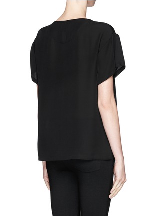 Back View - Click To Enlarge - THEORY - Round neck silk T-shirt