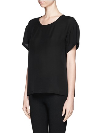 Front View - Click To Enlarge - THEORY - Round neck silk T-shirt