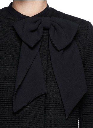 Detail View - Click To Enlarge - ALICE & OLIVIA - High-low hem bow cropped blazer