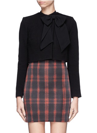 Main View - Click To Enlarge - ALICE & OLIVIA - High-low hem bow cropped blazer