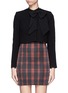 Main View - Click To Enlarge - ALICE & OLIVIA - High-low hem bow cropped blazer