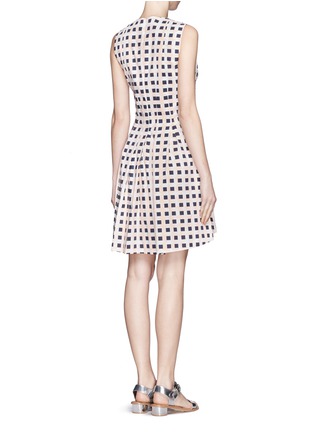 Back View - Click To Enlarge - THAKOON - Sleeveless V-neck checker print dress