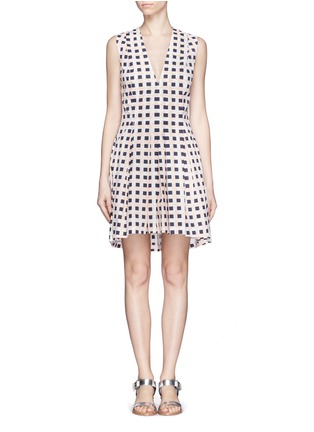 Main View - Click To Enlarge - THAKOON - Sleeveless V-neck checker print dress