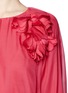 Detail View - Click To Enlarge - LANVIN - Silk overlay floral appliqué long-sleeve top