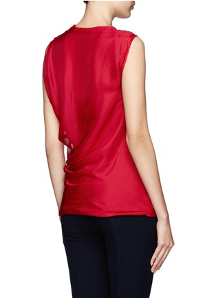 Back View - Click To Enlarge - LANVIN - Draped asymmetrical silk overlay sleeveless top