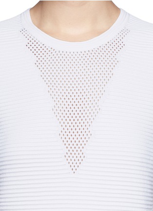 Detail View - Click To Enlarge - 3.1 PHILLIP LIM - Mesh insert short-sleeve knitted top