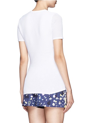 Back View - Click To Enlarge - 3.1 PHILLIP LIM - Mesh insert short-sleeve knitted top