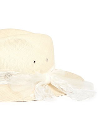 Detail View - Click To Enlarge - MAISON MICHEL - 'Henrietta' lace Panama straw fedora hat