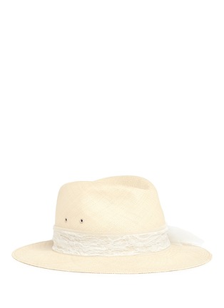 Main View - Click To Enlarge - MAISON MICHEL - 'Henrietta' lace Panama straw fedora hat