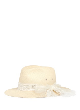 Figure View - Click To Enlarge - MAISON MICHEL - 'Henrietta' lace Panama straw fedora hat