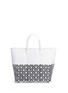 Detail View - Click To Enlarge - TRUSS - Medium half dipped geometric woven PVC tote