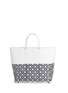 Main View - Click To Enlarge - TRUSS - Medium half dipped geometric woven PVC tote