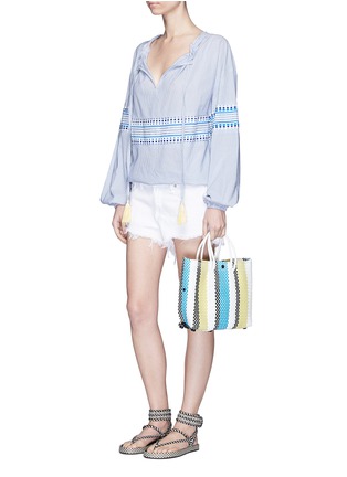 Figure View - Click To Enlarge - TRUSS - Small stripe woven PVC crossbody tote