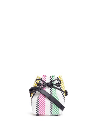 Main View - Click To Enlarge - TRUSS - Woven stripe PVC crossbody bucket bag
