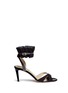 Main View - Click To Enlarge - ALEXANDER WHITE - 'Ines' ruffle elaphe trim suede sandals