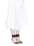 Figure View - Click To Enlarge - ALEXANDER WHITE - 'Ines' ruffle elaphe trim suede sandals