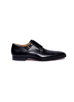Main View - Click To Enlarge - MAGNANNI - Double monk strap leather shoes