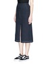 Front View - Click To Enlarge - T BY ALEXANDER WANG - Stripe slit front raw edge skirt