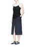 Figure View - Click To Enlarge - T BY ALEXANDER WANG - Stripe slit front raw edge skirt