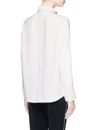 Back View - Click To Enlarge - COMME MOI - Zigzag topstitched crepe shirt