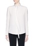 Main View - Click To Enlarge - COMME MOI - Zigzag topstitched crepe shirt
