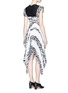 Back View - Click To Enlarge - PROENZA SCHOULER - Asymmetric leopard print pleated cloqué seersucker dress