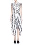 Main View - Click To Enlarge - PROENZA SCHOULER - Asymmetric leopard print pleated cloqué seersucker dress