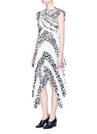 Figure View - Click To Enlarge - PROENZA SCHOULER - Asymmetric leopard print pleated cloqué seersucker dress