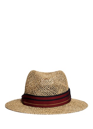 Main View - Click To Enlarge - LANVIN - Contrast grosgrain trim straw hat