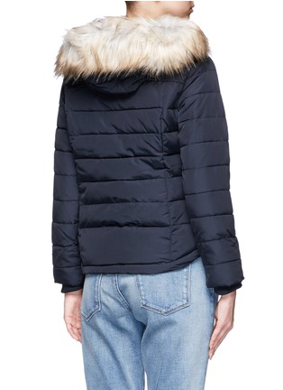 Back View - Click To Enlarge - TOPSHOP - Woody' faux fur trim puffer jacket