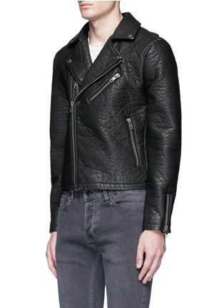 Front View - Click To Enlarge - TOPMAN - Faux leather biker jacket