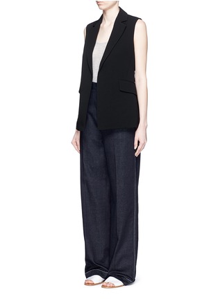 Figure View - Click To Enlarge - THEORY - 'Sedeia' Admiral Crepe sleeveless jacket