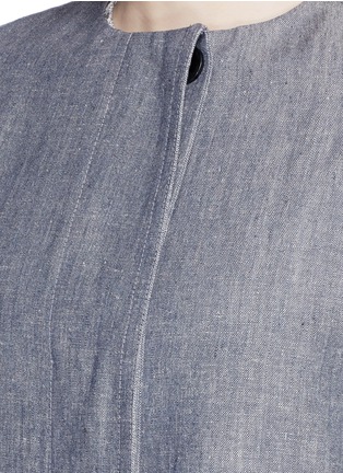 Detail View - Click To Enlarge - THEORY - 'Ellinor' linen chambray coat