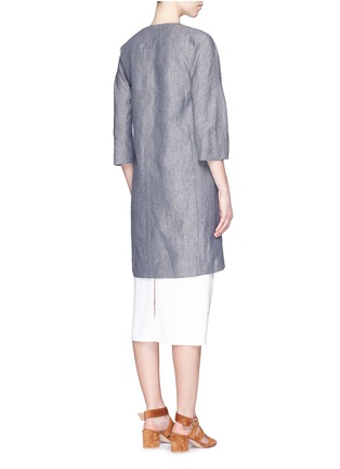 Back View - Click To Enlarge - THEORY - 'Ellinor' linen chambray coat
