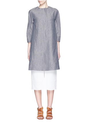 Main View - Click To Enlarge - THEORY - 'Ellinor' linen chambray coat