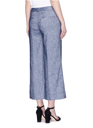 Back View - Click To Enlarge - THEORY - 'Livdale' linen chambray cropped wide leg pants