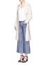 Figure View - Click To Enlarge - THEORY - 'Livdale' linen chambray cropped wide leg pants