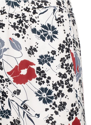 Detail View - Click To Enlarge - THEORY - 'Raoka WB' floral print silk georgette pants
