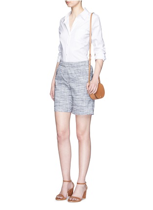 Figure View - Click To Enlarge - THEORY - 'Figamore' plaid linen blend shorts