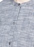 Detail View - Click To Enlarge - THEORY - 'Kalsentra' collarless linen blend shirt