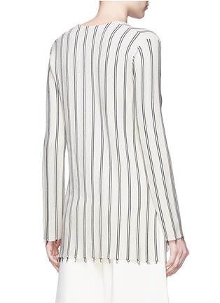 Back View - Click To Enlarge - THEORY - 'Haydren' stripe V-neck sweater