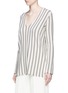 Front View - Click To Enlarge - THEORY - 'Haydren' stripe V-neck sweater
