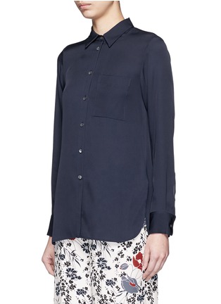 Front View - Click To Enlarge - THEORY - 'Maybeth' silk georgette boyfriend shirt