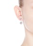 Figure View - Click To Enlarge - CZ BY KENNETH JAY LANE - Cubic zirconia floral drop stud earrings