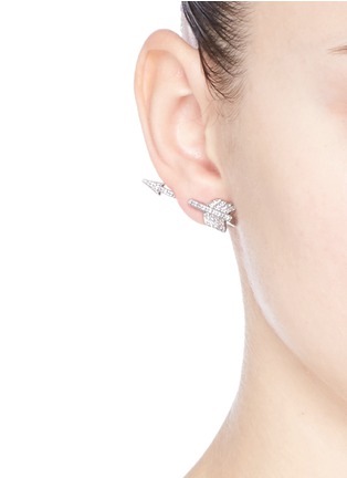 Figure View - Click To Enlarge - CZ BY KENNETH JAY LANE - Cubic zirconia pavé arrowhead earrings
