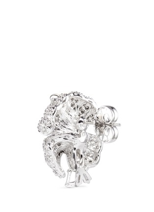 Detail View - Click To Enlarge - CZ BY KENNETH JAY LANE - Cubic zirconia pavé floral stud earrings